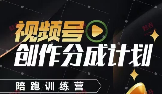 视频号创作分成计划陪跑训练营,手把手教会你如何制作视频,细水长流型项目-创客副业