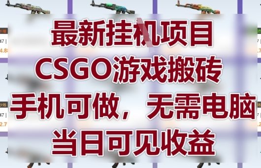 最新挂G项目，CSGO游戏搬砖，手机可做，无需电脑，当日见收益【揭秘】-创客副业