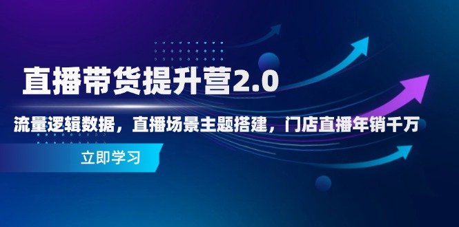 直播带货提升营2.0:流量逻辑数据,直播场景主题搭建,门店直播年销千万-创客副业