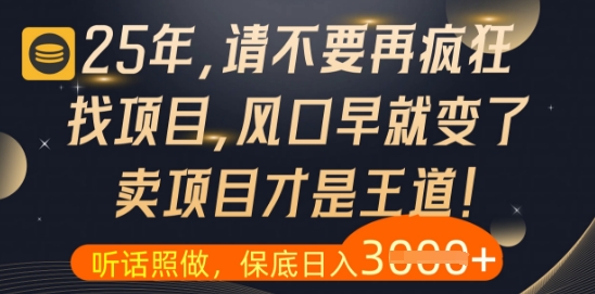 什么？25年你还在疯狂找项目做，醒醒吧，看完这些你全都懂了【揭秘】-创客副业