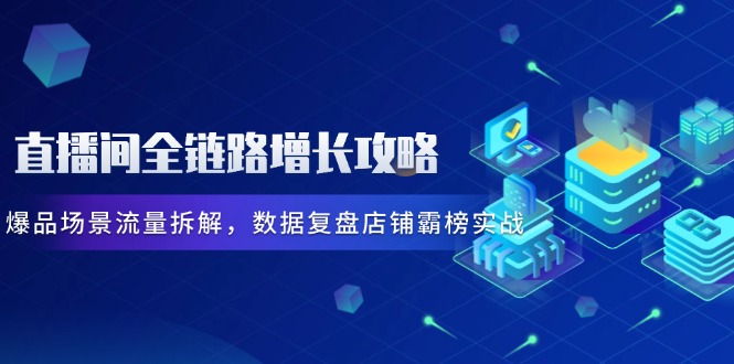 直播间全链路增长攻略，爆品场景流量拆解，数据复盘店铺霸榜实战-创客副业