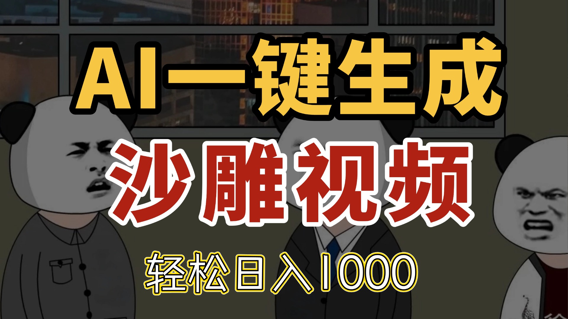 AI一键生成沙雕视频,一条视频千万播放,轻松日入1000-创客副业