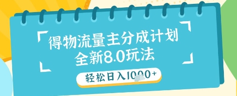 最新得物流量主分成计划,独家原创玩法,轻松日入1k+【揭秘】-创客副业
