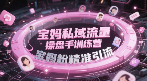 宝妈私域流量操盘手训练营,宝妈粉精准引流-创客副业