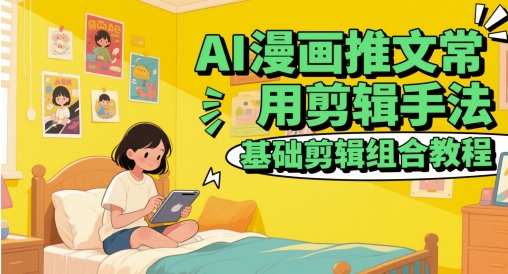 AI漫画推文常用剪辑手法，基础剪辑组合教程-创客副业