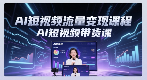 Ai短视频流量变现课程，Ai短视频带货课-创客副业