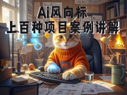 Ai风向标-附100种项目案例玩法-0基础小白到大神ai视频商业应用教学-创客副业