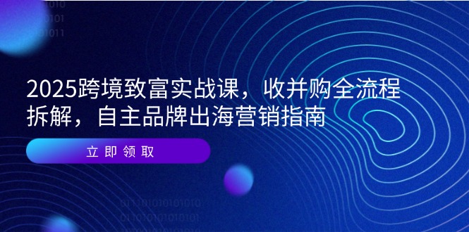 2025跨境致富实战课,收并购全流程拆解,自主品牌出海营销指南-创客副业