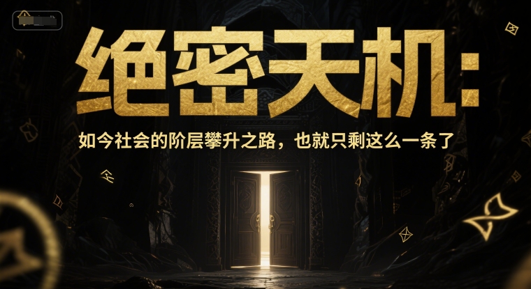 付费文章:绝密天机:如今社会的阶层攀升之路,也就只剩这么一条了-创客副业