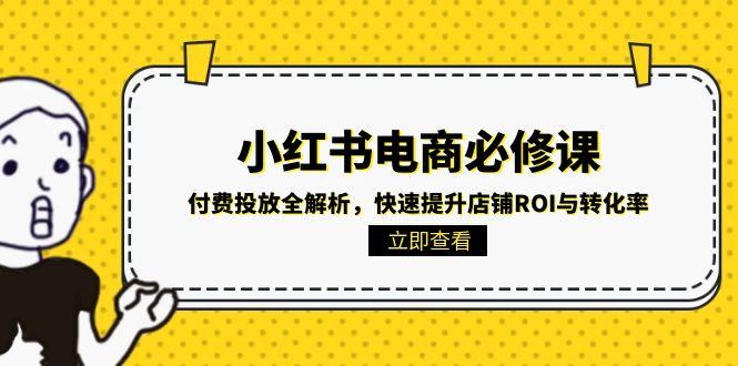 小红书电商必修课：付费投放全解析，快速提升店铺ROI与转化率-创客副业