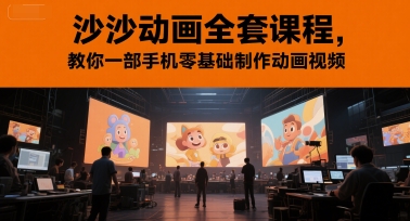 沙沙动画全套课程,教你一部手机零基础制作动画视频-创客副业