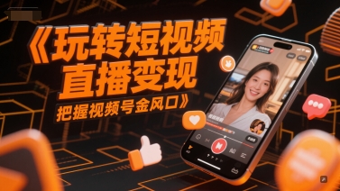 玩转短视频直播变现，把握视频号金风口-创客副业