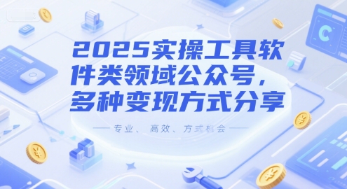 2025实操工具软件类领域公众号,多种变现方式分享-创客副业