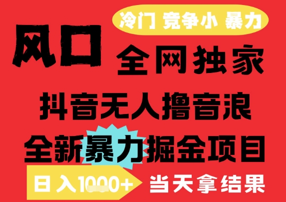 25年6月高爆抖音无人直播最新撸音浪掘金项目,解放双手小白可做,无脑日入1k+,门槛低【揭秘】-创客副业