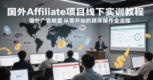 国外Affiliate项目线下实训教程,国外广告联盟从零开始的具体操作全流程-创客副业