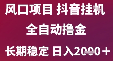 风口项目,六月最新玩法抖音无人挂G,全自动撸金,长期稳定 日入2k+【揭秘】-创客副业