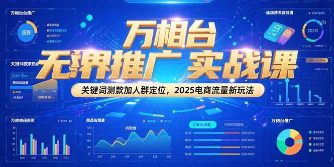 万相台无界推广实战课,关键词测款加人群定位,2025电商流量新玩法-创客副业