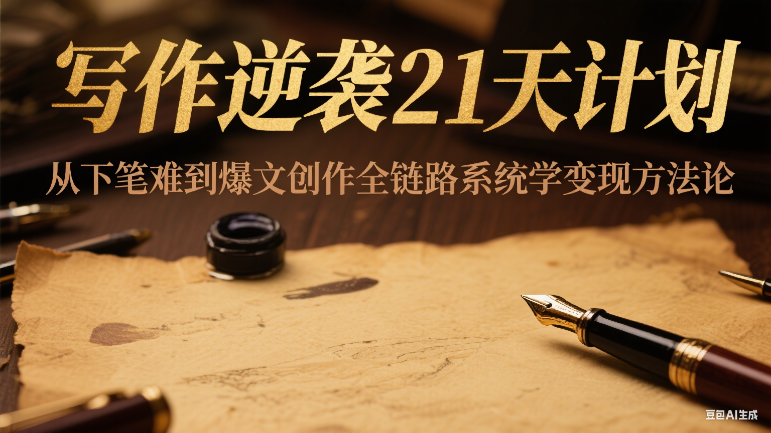 写作逆袭21天计划:从下笔难到爆文创作全链路系统学变现方法论-创客副业