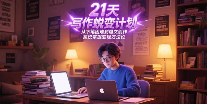 21天写作蜕变计划,从下笔困难到爆文创作,系统掌握变现方法论-创客副业