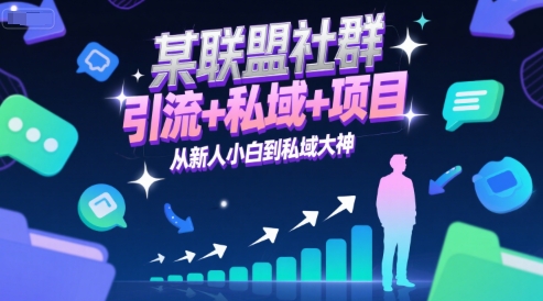 某联盟社群，引流+私域+项目，从新人小白到私域大神-创客副业