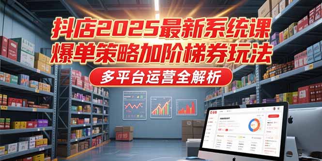 抖店2025最新系统课,爆单策略加阶梯券玩法,多平台运营全解析-创客副业