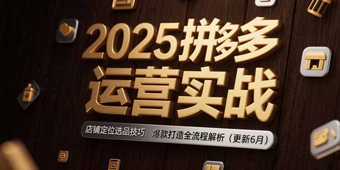2025拼多多运营实战:店铺定位选品技巧,爆款打造全流程解析(更新6月-创客副业