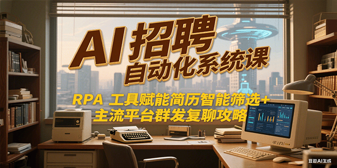 AI招聘自动化系统课,RPA工具赋能简历智能筛选+主流平台群发复聊全攻略-创客副业