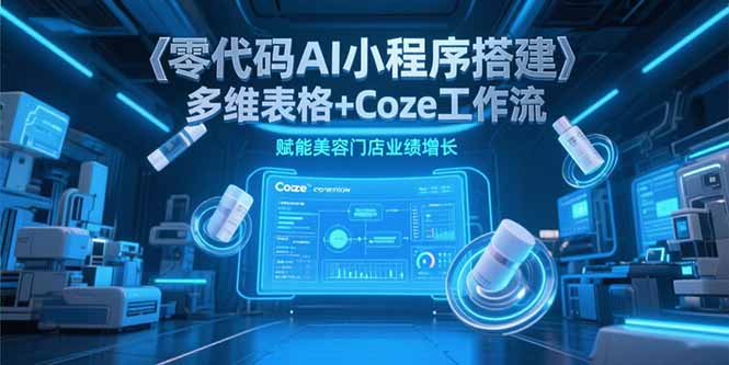 零代码AI小程序搭建，多维表格+Coze工作流，赋能美容门店业绩增长-创客副业