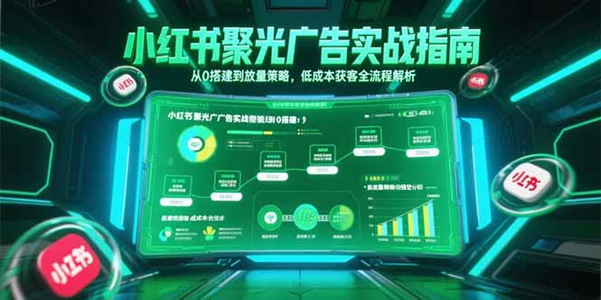 小红书聚光广告实战指南，从0搭建到放量策略，低成本获客全流程解析-创客副业