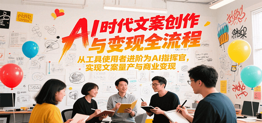 AI时代文案创作与变现全流程,从工具使用者进阶为AI指挥官,实现文案量产与商业变现-创客副业