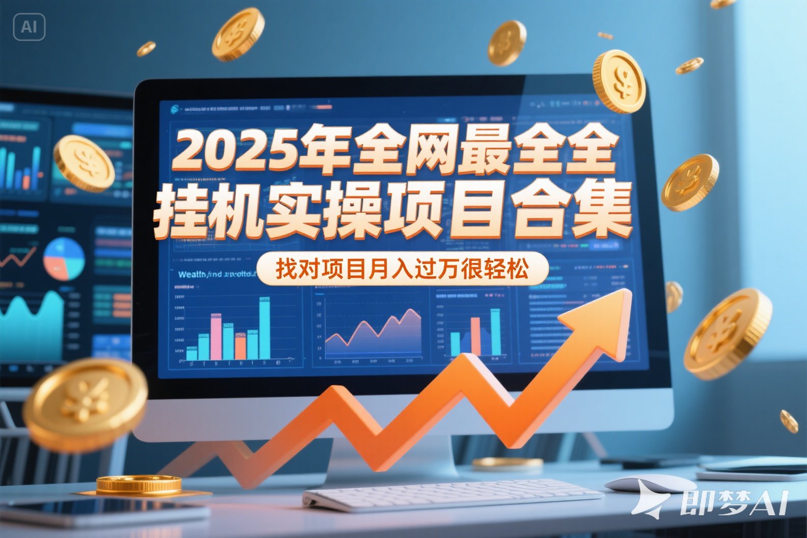 2025年挂机实操项目实操演练，挂机类型，AI直播类型，轻资产创业类型…-创客副业