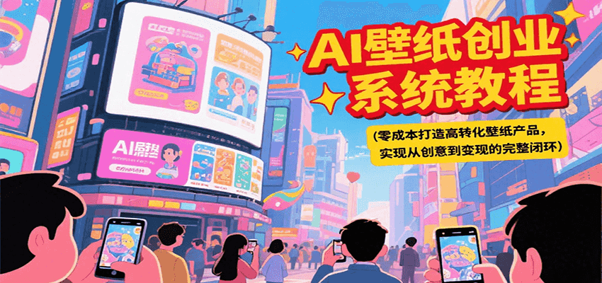 AI壁纸创业系统教程,零成本打造高转化壁纸产品,实现从创意到变现的完整闭环-创客副业