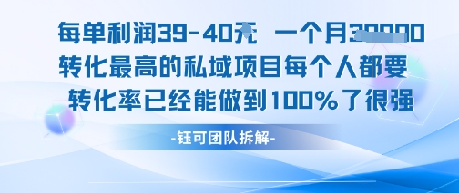 每单利润40一个月7k+转化最高的私域项目，每个人都要的产品转化率已经能做到100%-创客副业