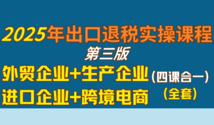 崔sir·出口退税实操-外贸企业+生产企业+跨境电商+进口企业(四课合一)-创客副业