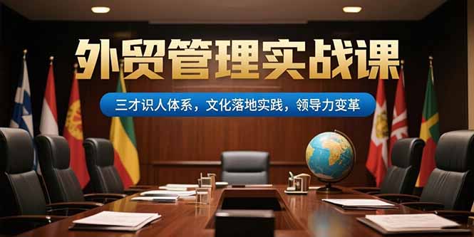 外贸管理实战课，三才识人体系，文化落地实践，领导力变革-创客副业