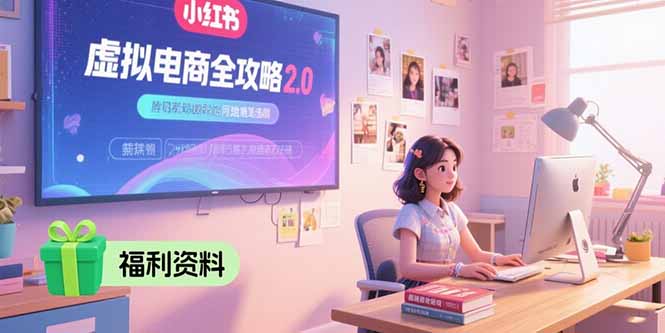 虚拟电商全攻略2.0，开店选品实操流程，账号定位、货源发布、笔记发布技巧-创客副业