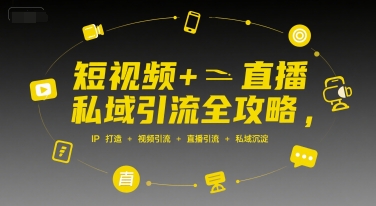 短视频+直播私域引流全攻略,IP打造 +视频引流 +直播引流 +私域沉淀-创客副业