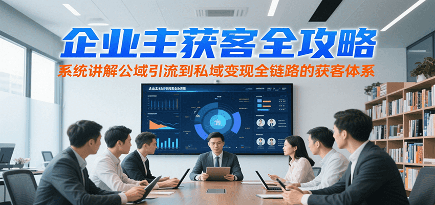 企业主获客全攻略,系统讲解公域引流到私域变现全链路的获客体系-创客副业