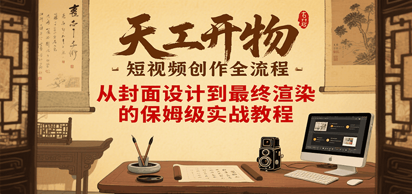天工开物短视频创作全流程,从封面设计到最终渲染的保姆级实战教程-创客副业