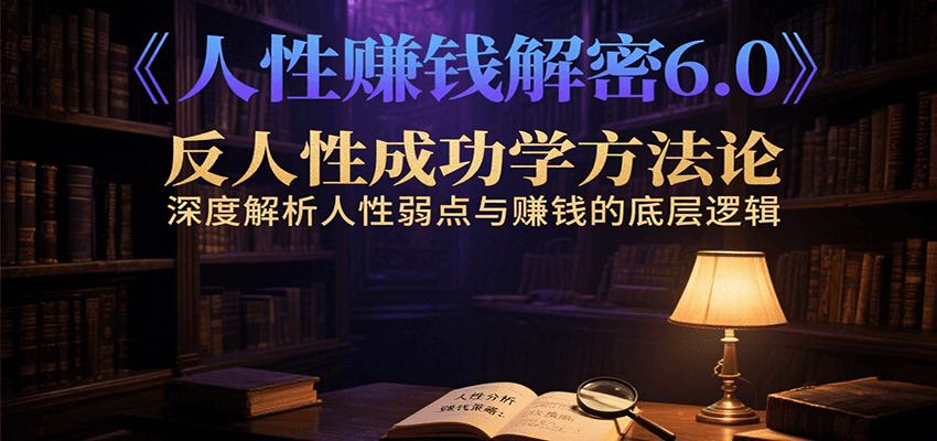 人性赚钱解密6.0,反人性成功学方法论,深度解析人性弱点与赚钱的底层逻辑-创客副业