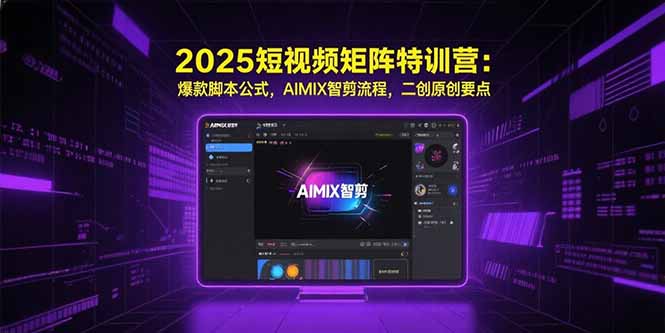2025短视频矩阵特训营:爆款脚本公式,AIMIX智剪流程,二创原创要点-创客副业