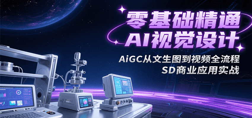 零基础精通AI视觉设计,AiGC从文生图到视频全流程,SD商业应用实战-创客副业