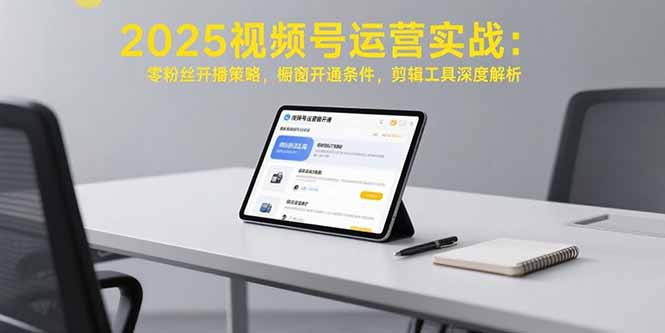 2025视频号运营实战:零粉丝开播策略,橱窗开通条件,剪辑工具深度解析-创客副业