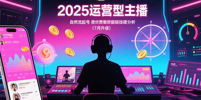 2025运营型主播：自然流起号，微付费投放技巧，罗盘数据深度解析(7月更新-创客副业
