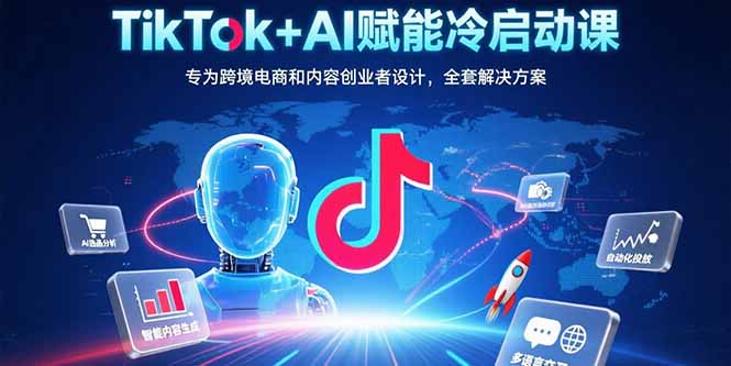 TikTok+AI赋能冷启动课:专为跨境电商和内容创业者设计,全套解决方案-创客副业