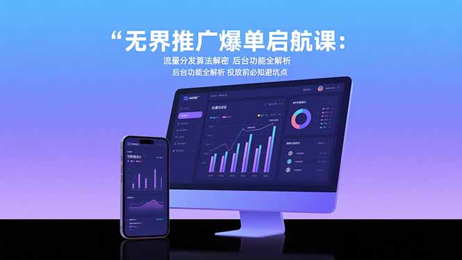 无界推广爆单启航课:流量分发算法解密 后台功能全解析 投放前必知避坑点-创客副业