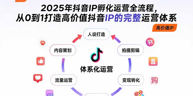2025年抖音IP孵化运营全流程,从0到1打造高价值抖音IP的完整运营体系-创客副业