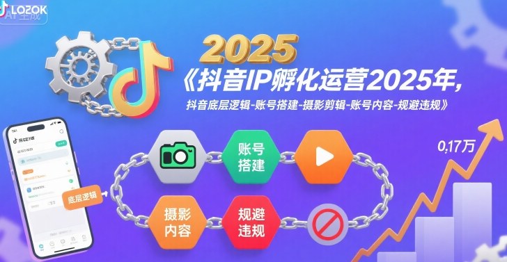 抖音IP孵化运营2025年,抖音底层逻辑-账号搭建-摄影剪辑-账号内容-规避违规-创客副业