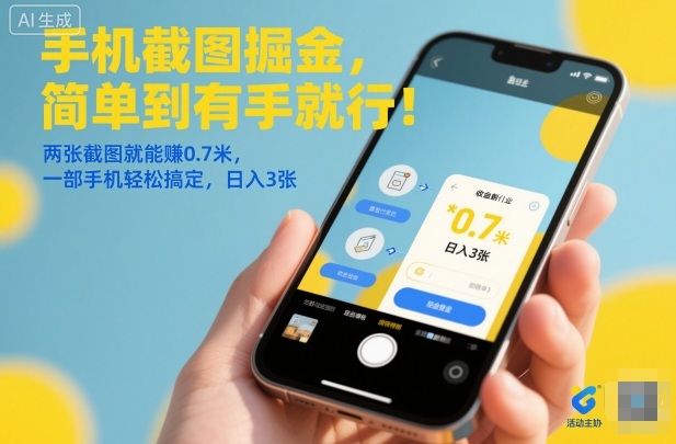 手机截图掘金,简单到有手就行!两张截图就能賺0.7米,一部手机轻松搞定,日入3张【揭秘】-创客副业