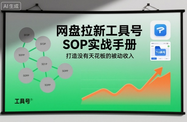 网盘拉新工具号SOP实战手册，打造没有天花板的被动收入-创客副业